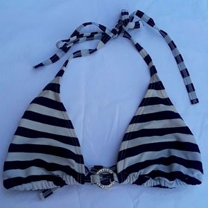 La Vie En Rose striped bikini top